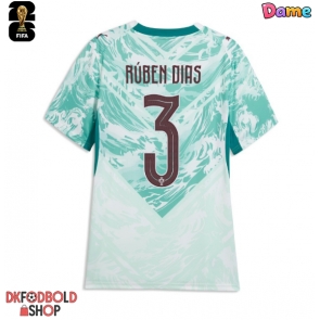 Portugal Ruben Dias #3 Udebanetrøje Dame VM 2026 Kort ærmer Portugal Ruben Dias #3 Udebanetrøje Dame VM 2026 Kort ærmer